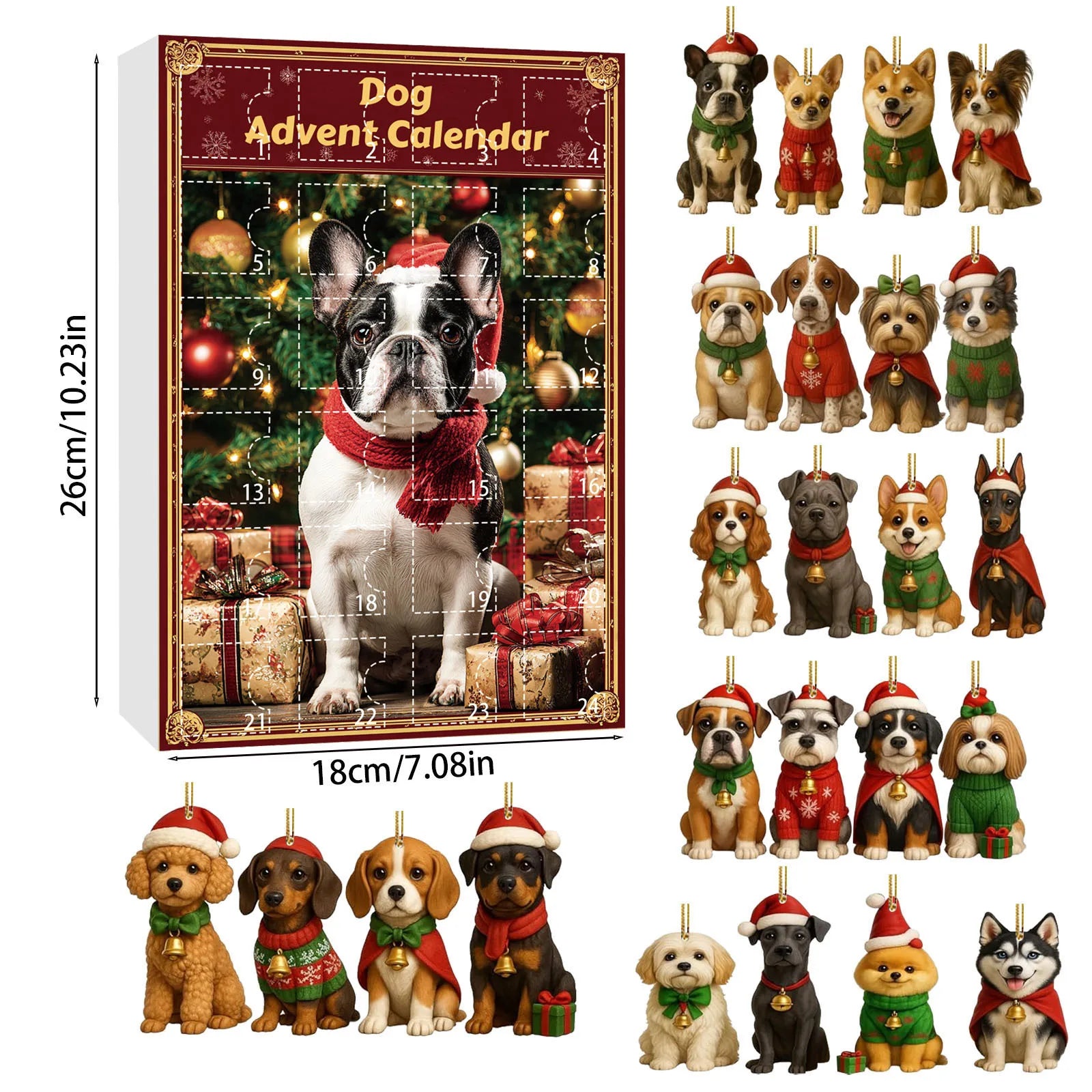 2025 Dachshunds 24 Days Christmas Countdown Calendar Dachshunds Figure Ornaments Xmas Advent Calendar Xmas Gifts for Dog Lover