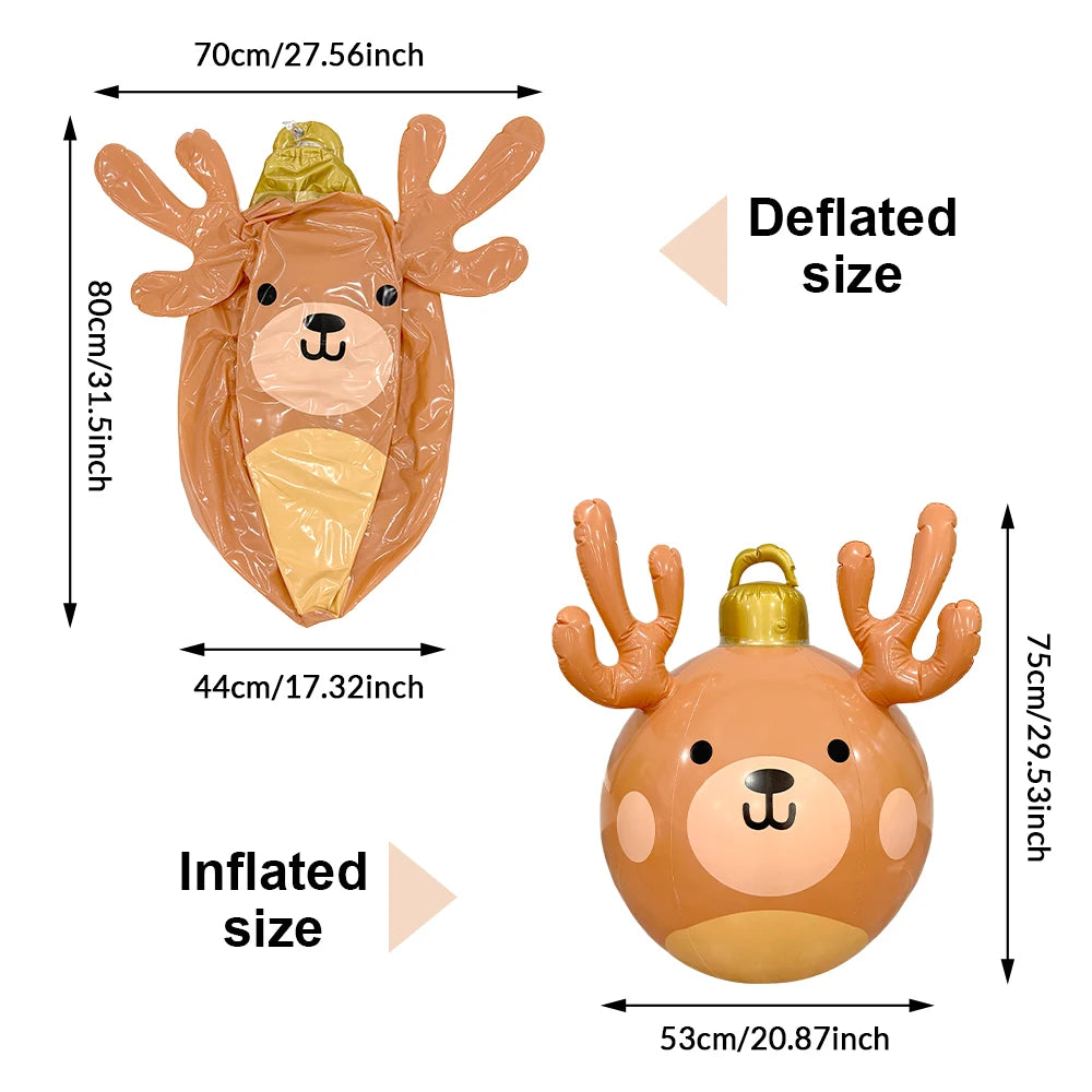 1pc Inflatable Reindeer Antlers Christmas Ball Suitable For Courtyard Decoration Party Decoration Atmosphere Christmas Gifts