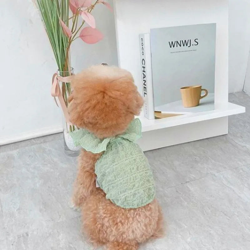 Summer Thin Pet Dog Vest Bubble Strap Small Dog Clothes Chihuahua Bichon Frise T Shirts Pet Cat Dog Costume Cute Puppy Dog Vest