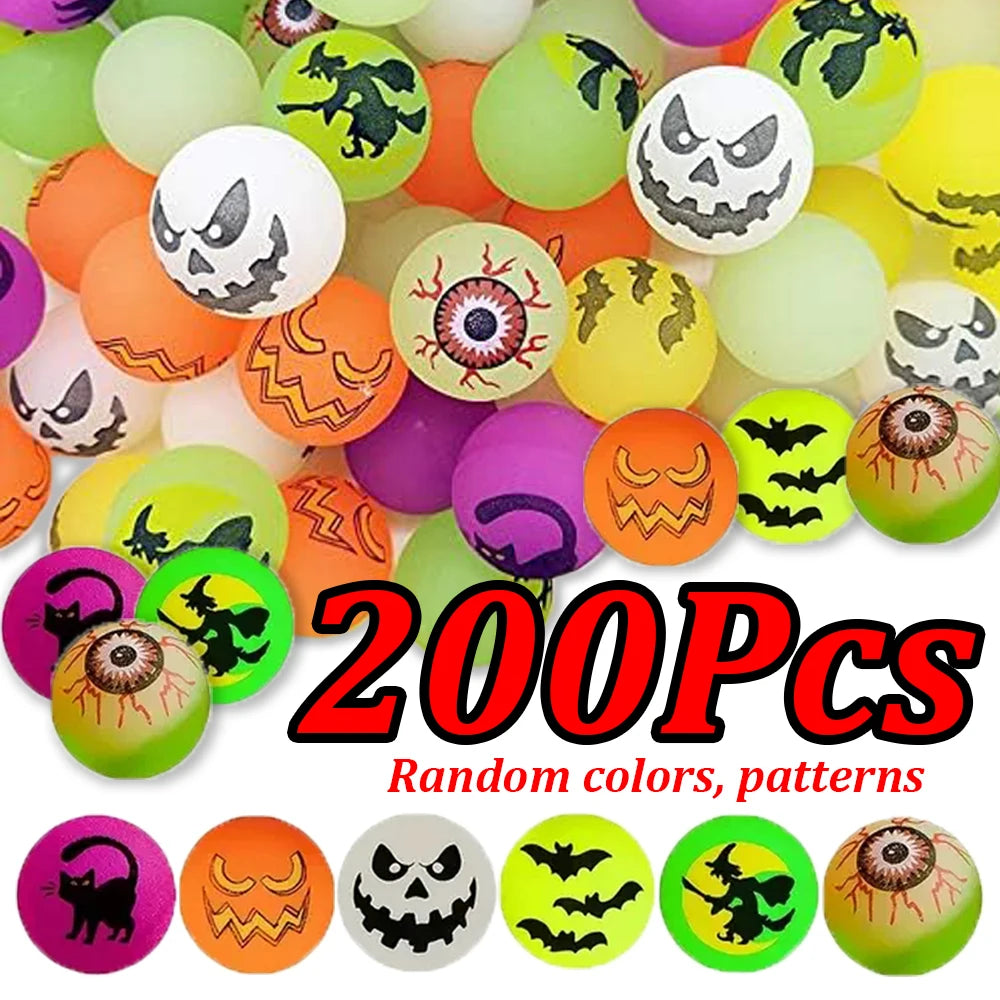 1/200Pcs Halloween Bouncing Balls Glow in The Dark Bouncy Toys Balls Halloween Theme Designs Party Supplies goodie bag fillers