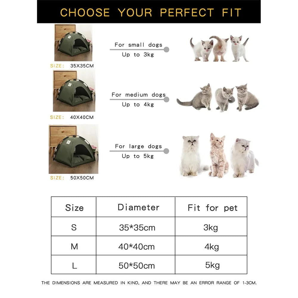 Pet Nest Tent Semi Closed Foldable Outdoor Pet Supplies Breathable Tent Pet Summer Cooling Warm Pads Pet Decoration Supplies