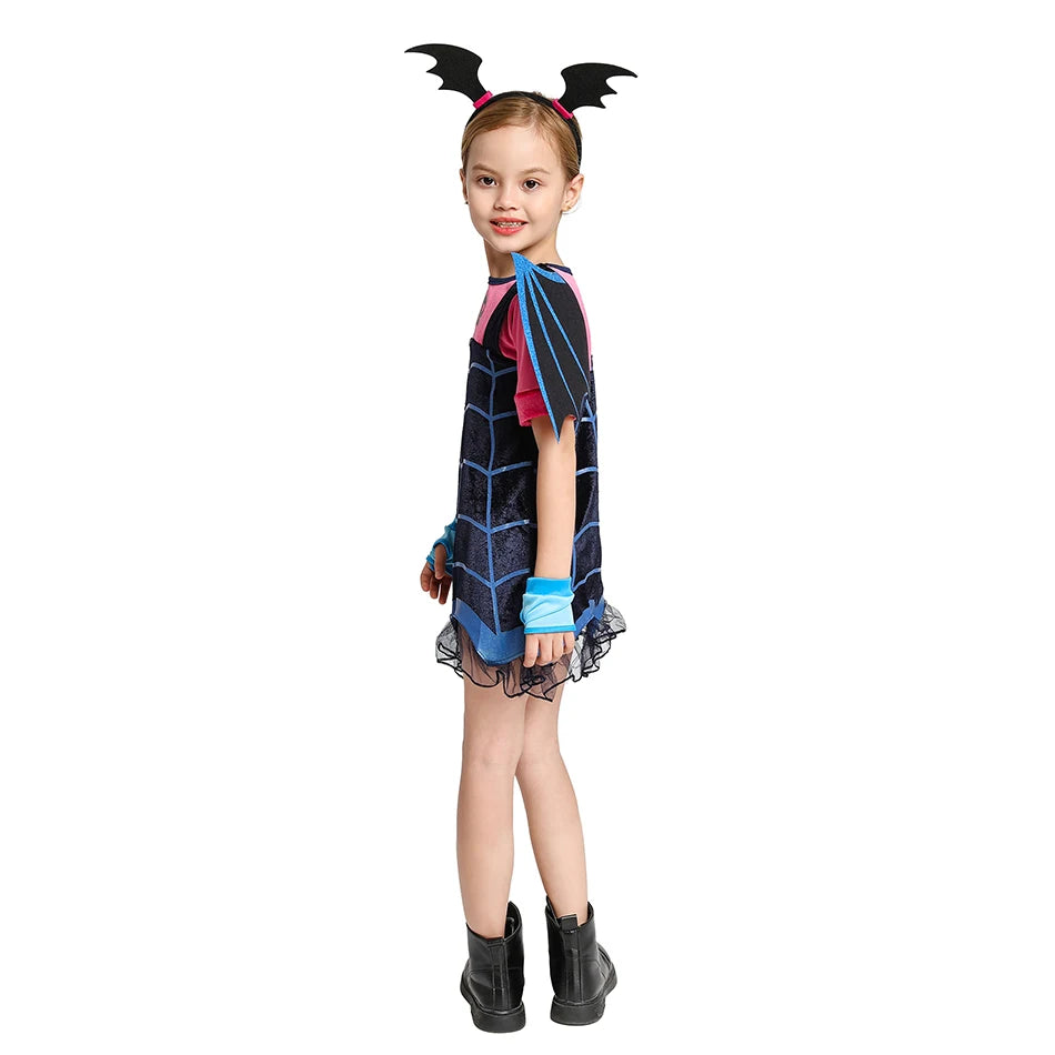 Vampirina Cosplay Dress Girl Kids Princess Clothes Charms Dress Up Christmas Halloween Costume Children Carnival Party