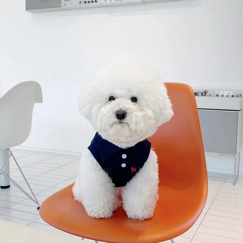 Summer Polo Shirt for Dogs Puppy Clothes Bichon Frise Chihuahua Stripe Dog Sweatshirt Dog Cooling Vest for Small and Medium Dogs