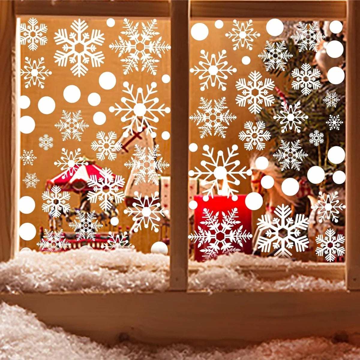 9Sheet Reusable Christmas Snowflake Window Stickers, Suitable For Smooth Surface, Self-Adhesive Snowflake Stickers New Year Deco