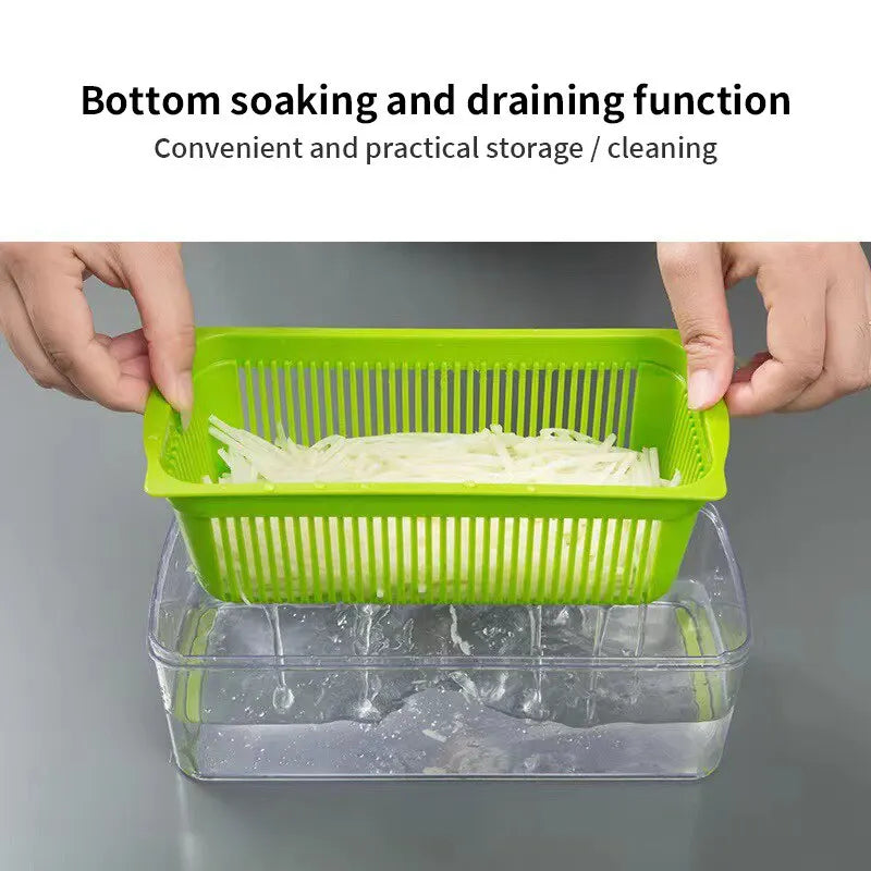 1Pc Green Black 12 in 1 Multifunctional Vegetable Slicer Cutter