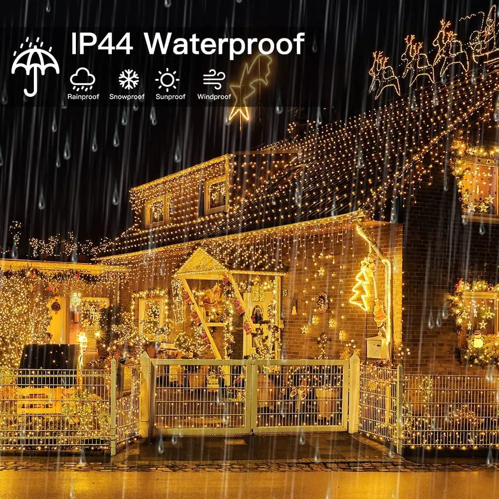 Christmas Decoration 2024/2025 icicle Led Curtain Lights for Outdoor Droop 0.4/0.5/0.6M Christmas Lights for home New Year 2025