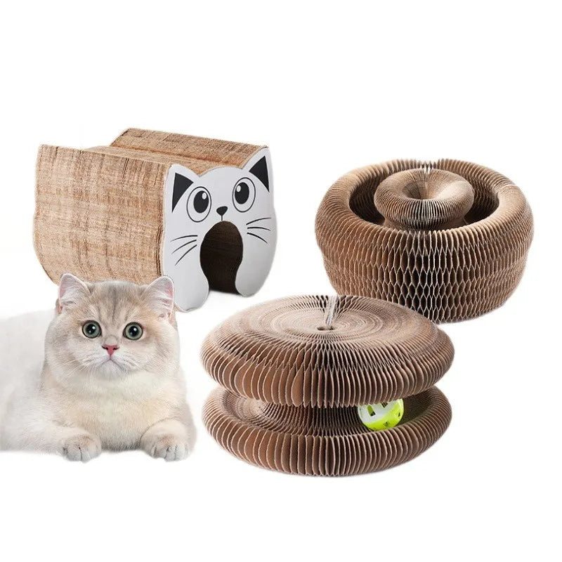Piano cat scratching post: durable, non-abrasive, boredom-relieving, corrugated, essential for claw sharpening.