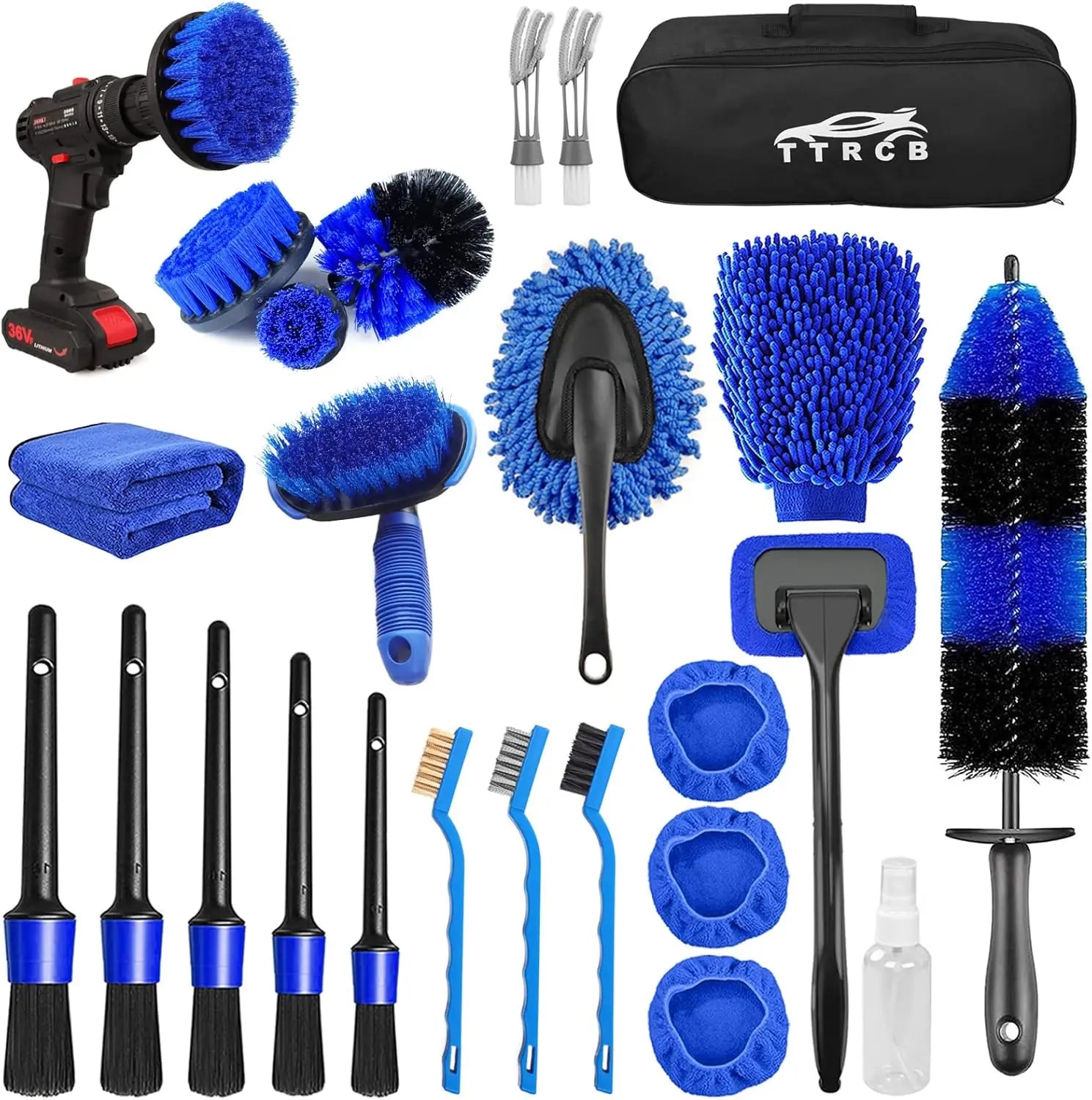 26Pcs Car Detailing Brush Set,Detailing Kit,  Detailing Brushes, Cleaning Kit, Windshield Cleaning Tool
