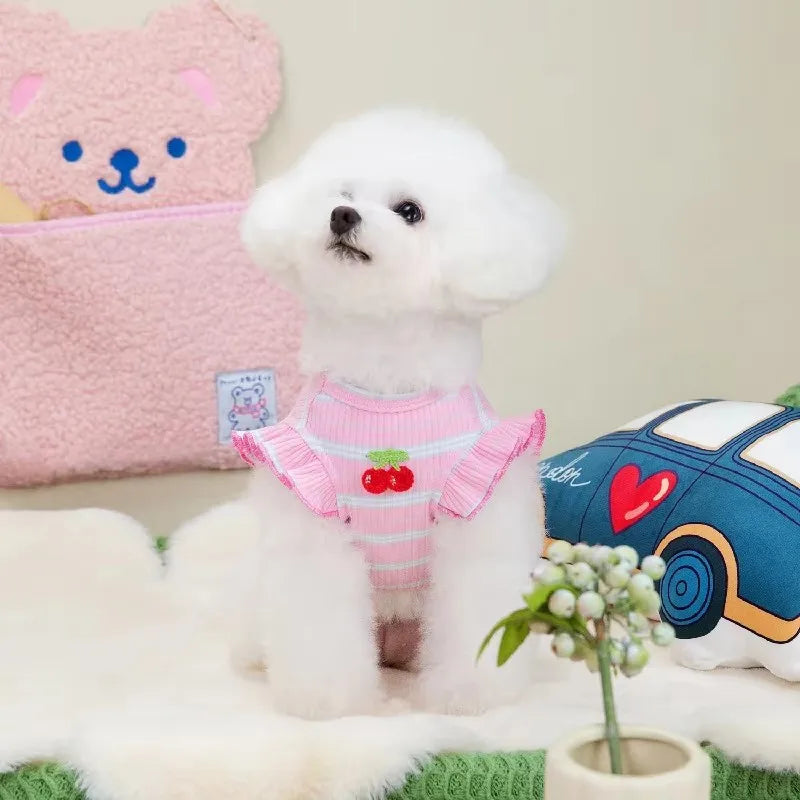 Puppy Summer Clothes Dog Fancy Dress for Small Breeds Dogs Pet Short Skirt Pomeranian One Piece Ropa Perro Costume Roupa Vestido