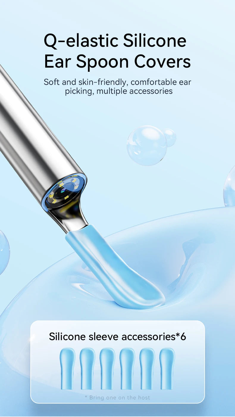 Ear Cleaner High Precision Ear Wax Removal Tool with Camera with LED Light Wireless Cleaner Smart Ear Cleaning Kit Health Care