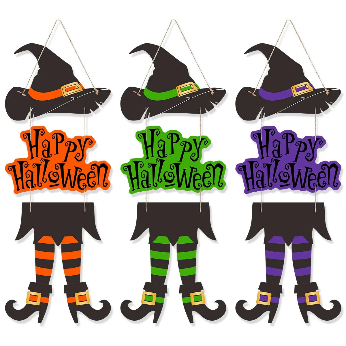 Halloween Witch Leg Hat Door Sign Ghost Festival Party DIY Door Pendant Trick Or Treat Kids Favors Happy Halloween Day 2025