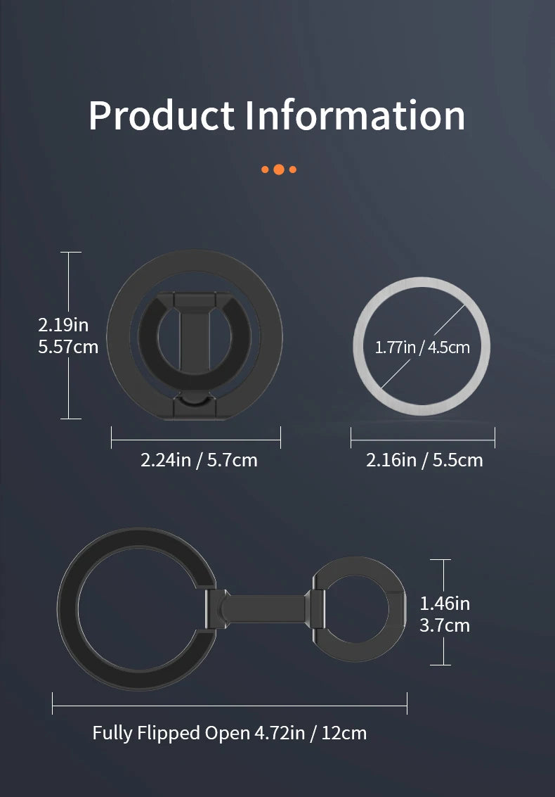 For MagSafe Double Sided Magnetic Phone Ring Holder Portable Folding Cellphones Stand Phone Accessories Support Bracket Grip Tok