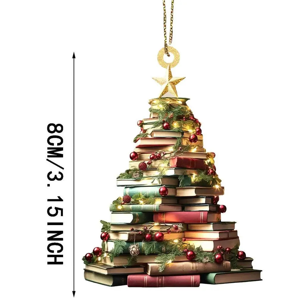 Christmas Ornament Mountain Of Book Christmas Tree Hanging Pendant 2025 Happy New Year Decor 2024 Merry Christmas Decoration