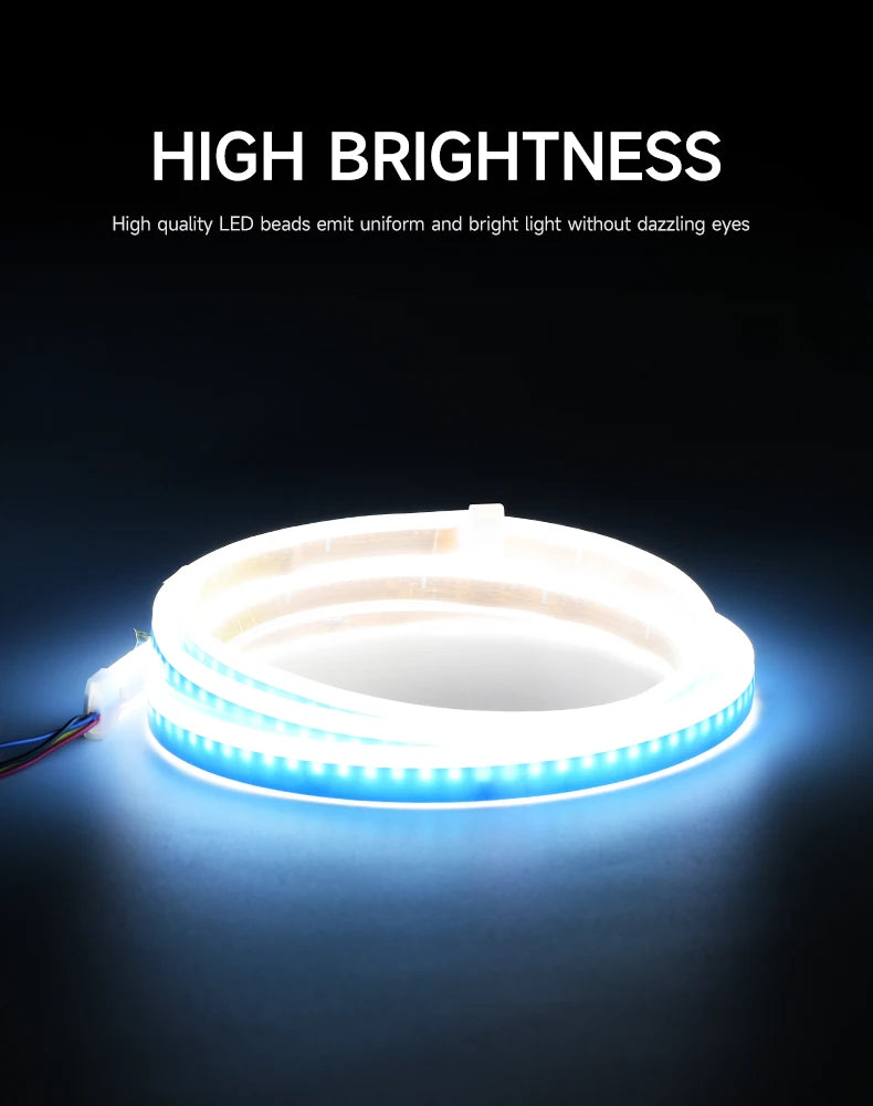 Dynamic Led Car Hood Light Strip With Turn Signal Indicator Flexbile Engine Hood Guide Decorative DRL Daytime Running Lights 12V
