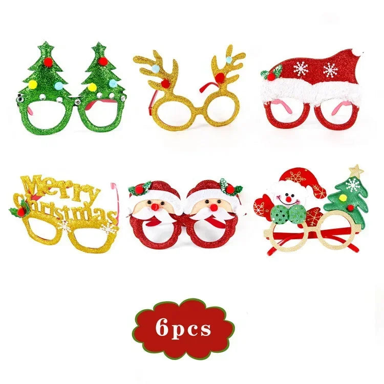 Christmas Glasses Holiday Party Frames Christmas Decoration Accessories Costume Eyeglasses for Christmas Parties Holiday Favors