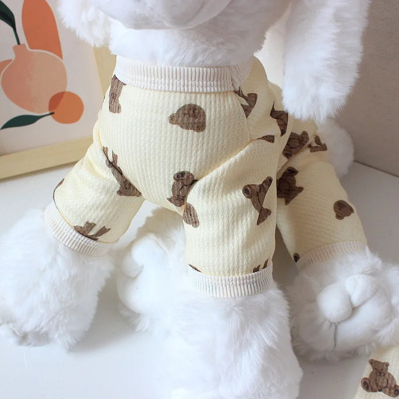Pet Dog Jumpsuits Bear Vest Spring Summer Clothes for Teddy French Bulldog Comfort Breathable Puppy Custume