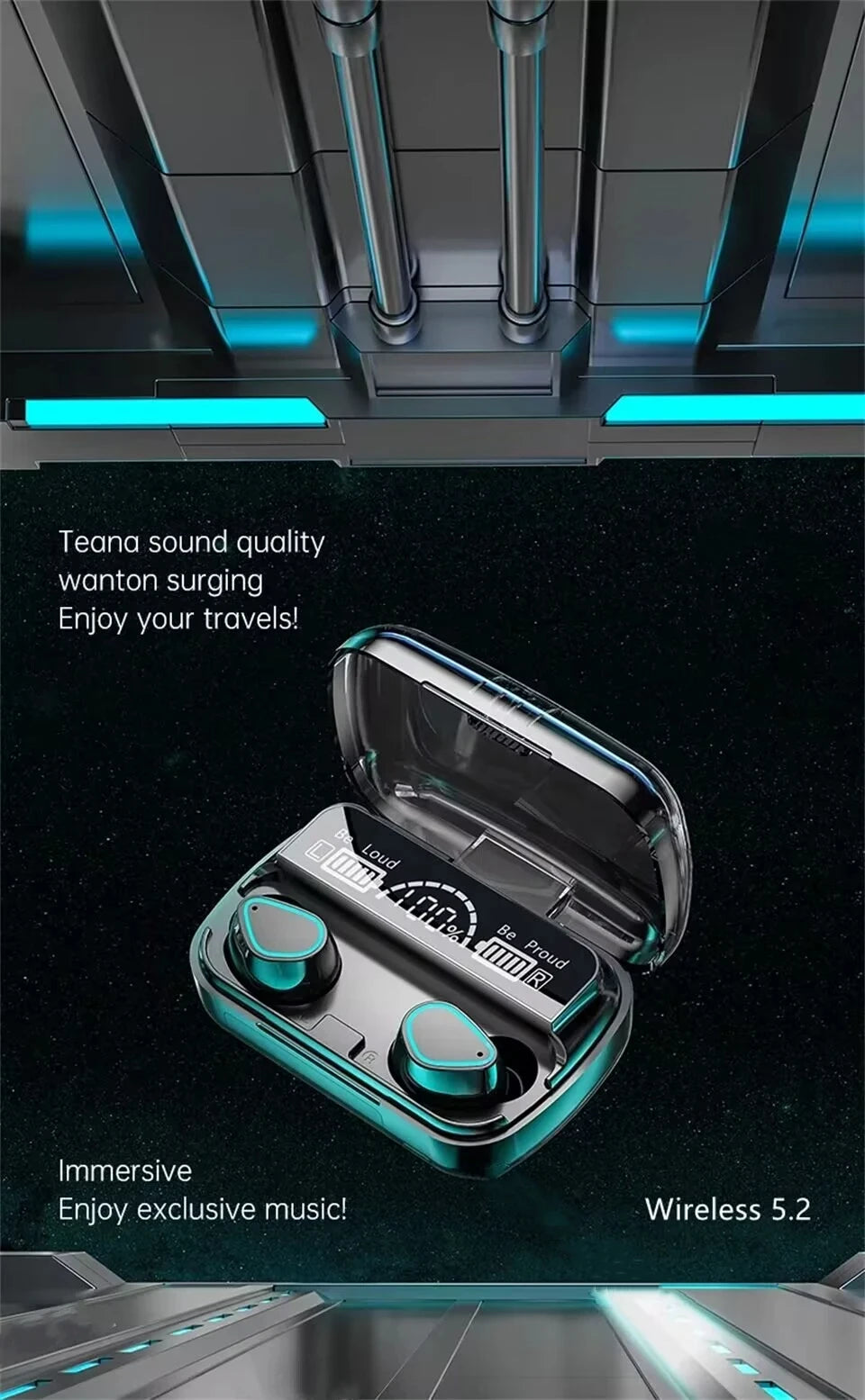 Wireless Bluetooth Headphones TWS Headsets With Mic Stereo Sport In-ear Earphone Touch Control Long Standby HD Call Earbuds Game
