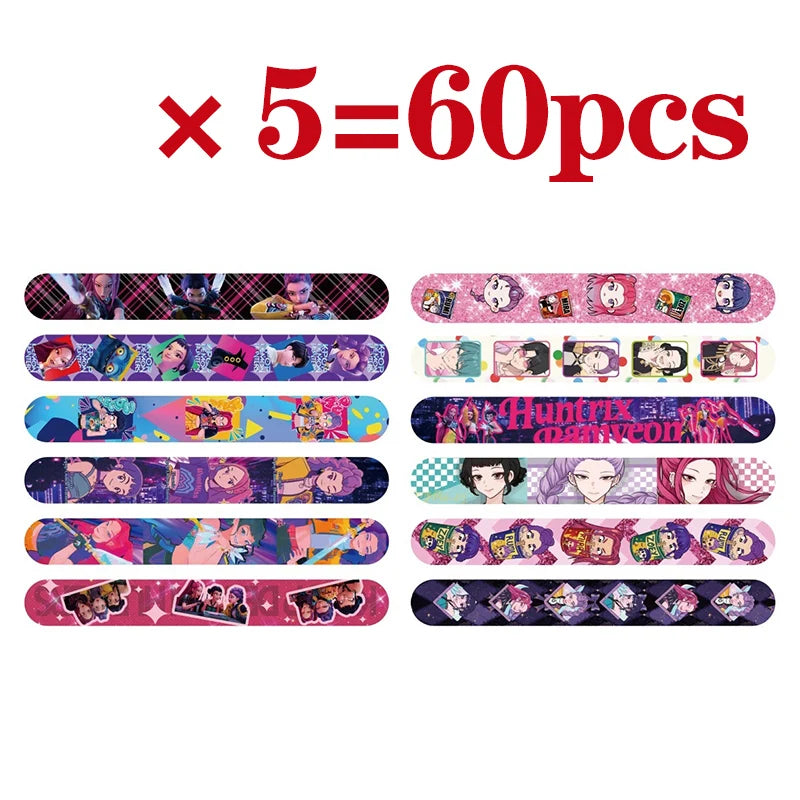 12/24/36/50pcs Kpop Demon Hunters Slap Bracelets Party Favors Snap Bracelets Birthday Party Gifts Play Decoration Christmas Gift