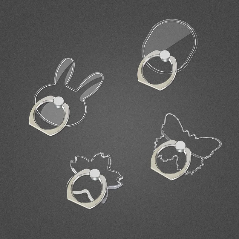 Finger Ring Mobile Phone Smartphone Stand Holder For iPhone X Samsung cell Smart  transparent Phone Ring holder Car Mount Stand
