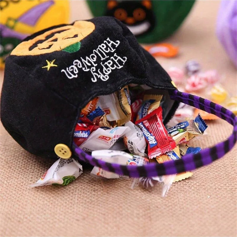 Halloween Decorations, Round Hat Bag with Handle, Kids Candy Gift Bags, Ghost Festival Props, Home Decoration, Party Supplies
