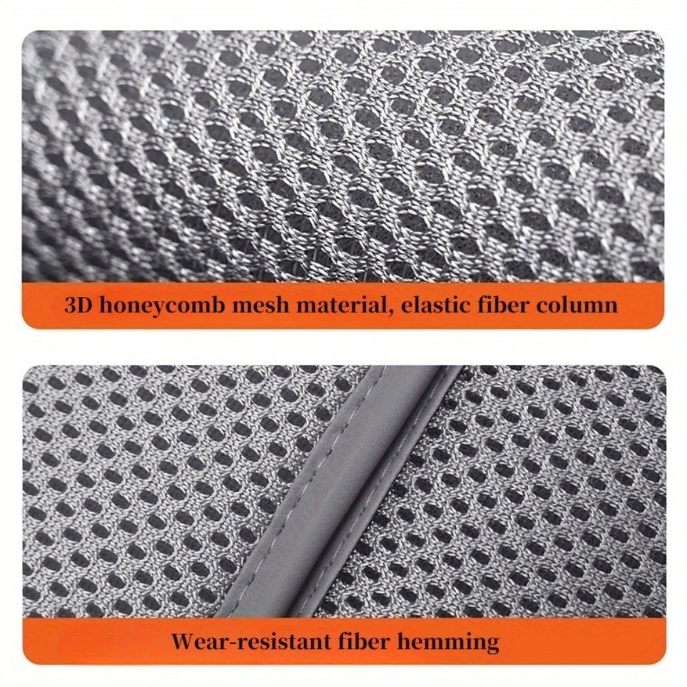Single Summer Thickeneded Ice Silk Car Seat Cushion, 3D Fiber Honeycomb Mesh, Three-Dimensional Rebound, Comfortable and Breathable, Machine Washable, Suitable for Most Cars, Trucks, Suv