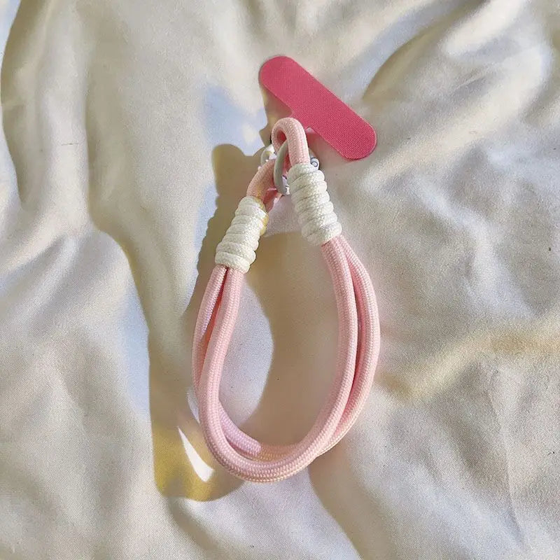 Cute Trendy Pastel Short Phone Case Lanyard Wrist Strap Durable Macaron Color Phone Charm Chain for Women