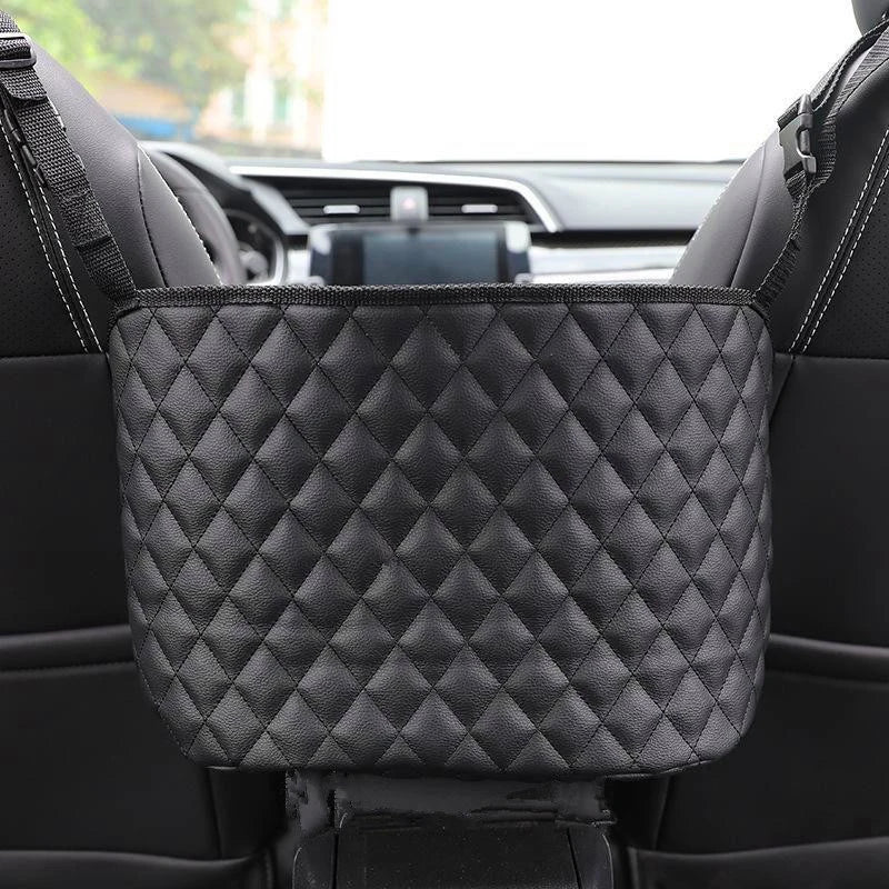 Car Seat Middle Hanger Storage Bag Leather Handbag Holder Tissue Water Cup Pockets Stowing Tidying Car Interior Accessories