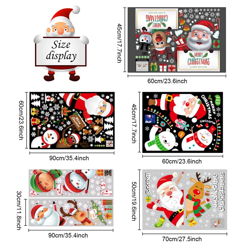 Christmas Wall Window Stickers Marry Christmas Decoration For Home 2025 Christmas Ornaments Xmas Navidad Gift New Year 2026