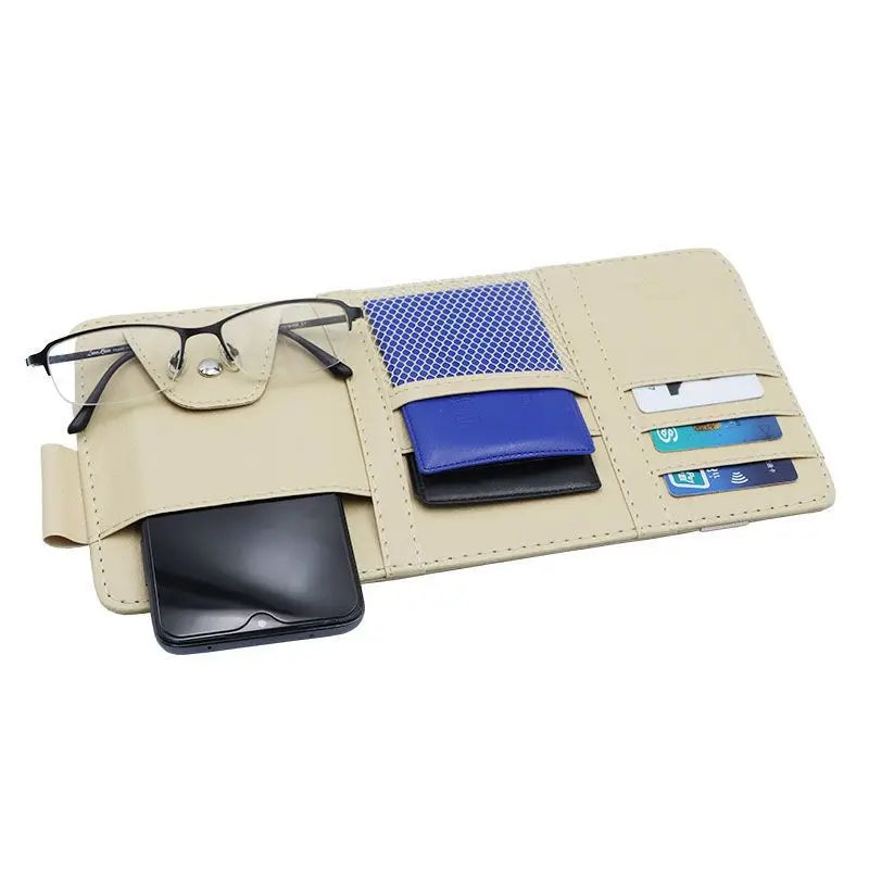 Car Sun Visor Bill Pen Business Card Holder CD DVD Organizer Storage Box Sunglasses Clip Stowing Tidying Car Accessories