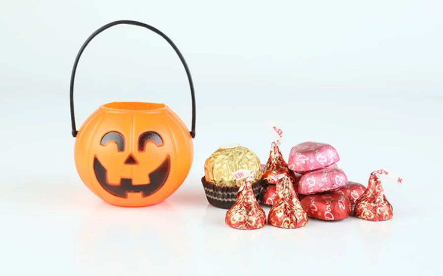 6pcs/set mini Candy Bucket Halloween Pumpkin Package Cute Kid Handle Box Plastic Cosplay Children Costume Party Faver Gift Decor