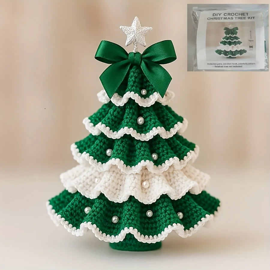 1pc Crochet Christmas Tree Kit - Handmade Holiday Decoration Set, Perfect for Christmas Party Decorations, Christmas Decorations