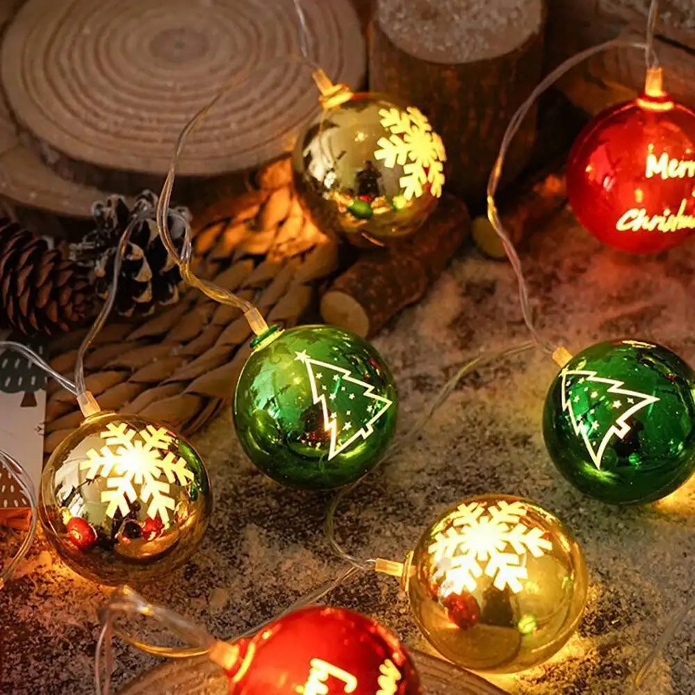 1.5M/3M Christmas Lights String,Christmas Balls Star Fairy Light Garland,Xmas Hanging Lamp,Christmas Home Decoration 2025