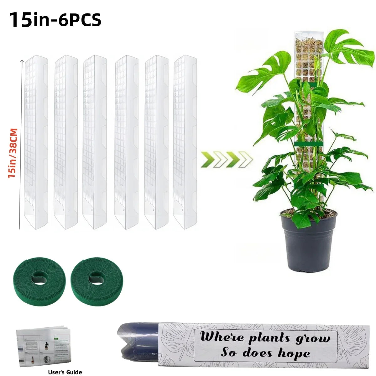 Moss Pole Plastic Plant Stand Indoor Climbing Plants Guardian Tutors Pot Moss Stick For Plants Growth Garden Support Accessories