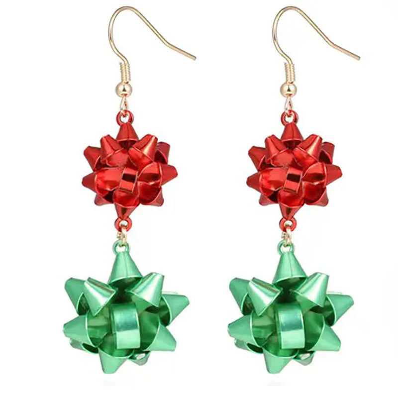 Fashion Christmas Tree Drop Earrings Small Bell Snowflake Earings for Women Cute Bowknot Dangle Earring New Year Gift Brincos