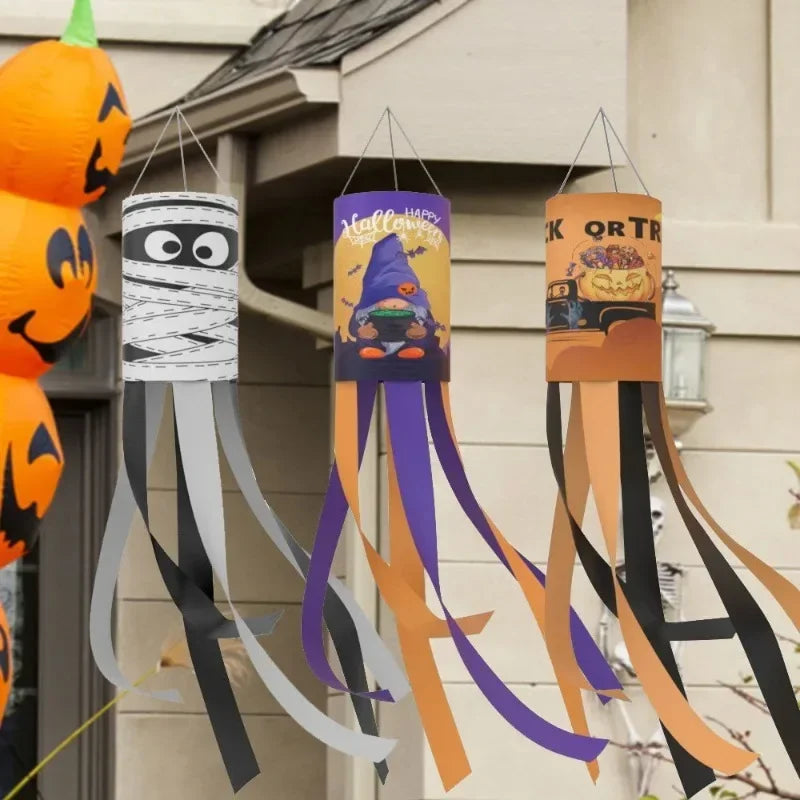 20PCS New Halloween Ghost Windsock Flag Waterproof Ghost Flag Patio Party Decoration Ghost Festival Outdoor Decoration Supplies