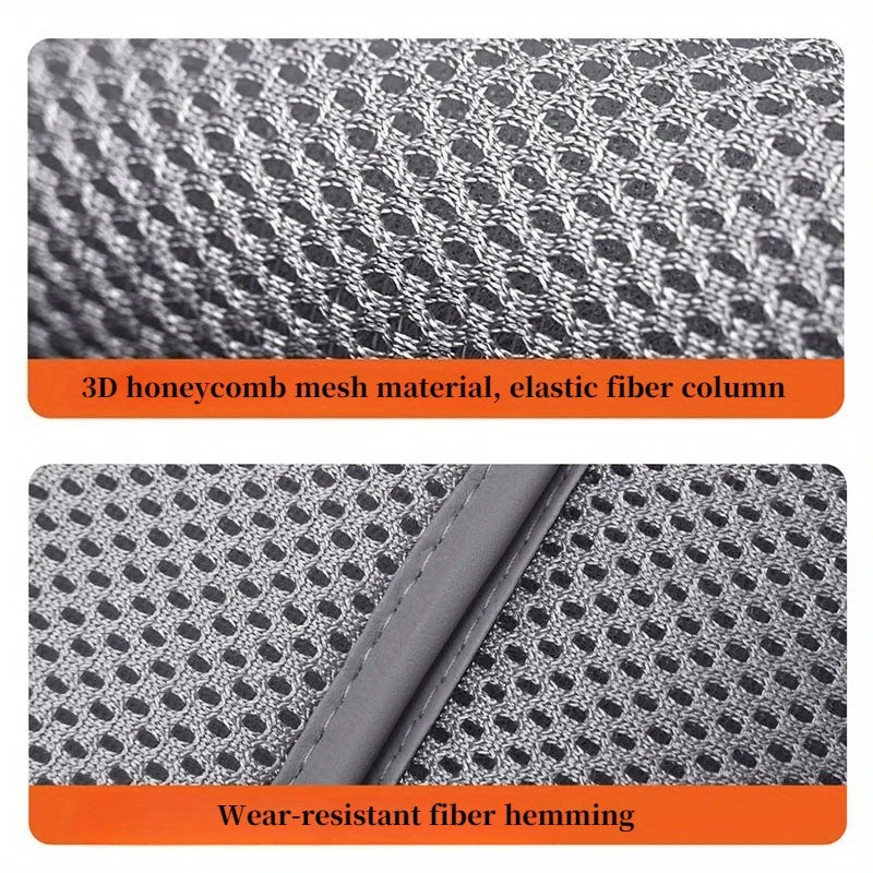 Single Summer Thickeneded Ice Silk Car Seat Cushion, 3D Fiber Honeycomb Mesh, Three-Dimensional Rebound, Comfortable and Breathable, Machine Washable, Suitable for Most Cars, Trucks, Suv