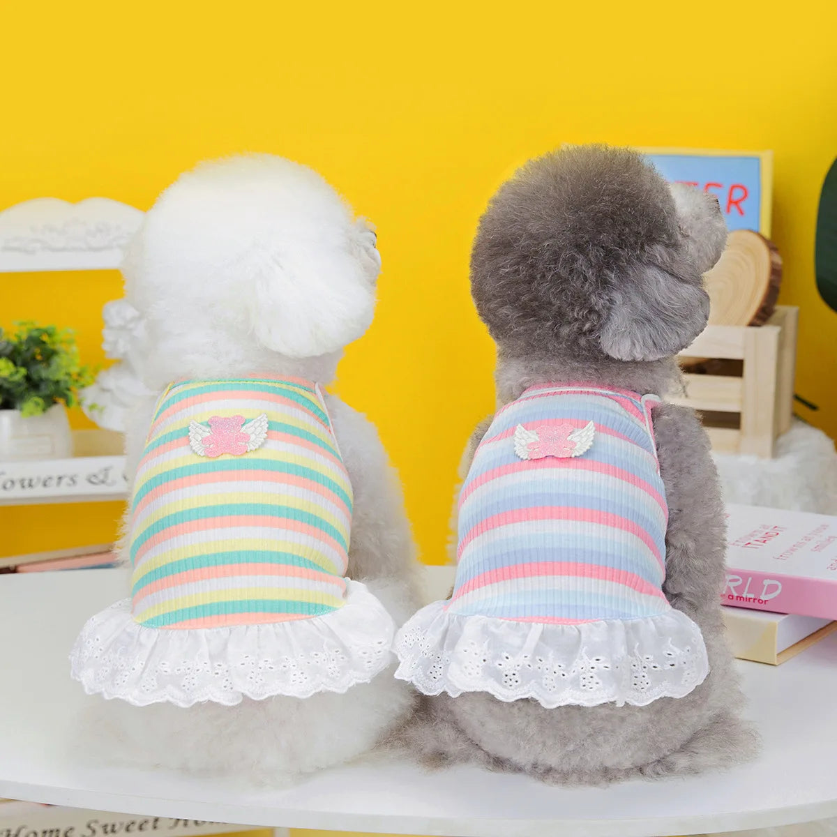 Puppy Summer Clothes Dog Fancy Dress for Small Breeds Dogs Pet Short Skirt Pomeranian One Piece Ropa Perro Costume Roupa Vestido