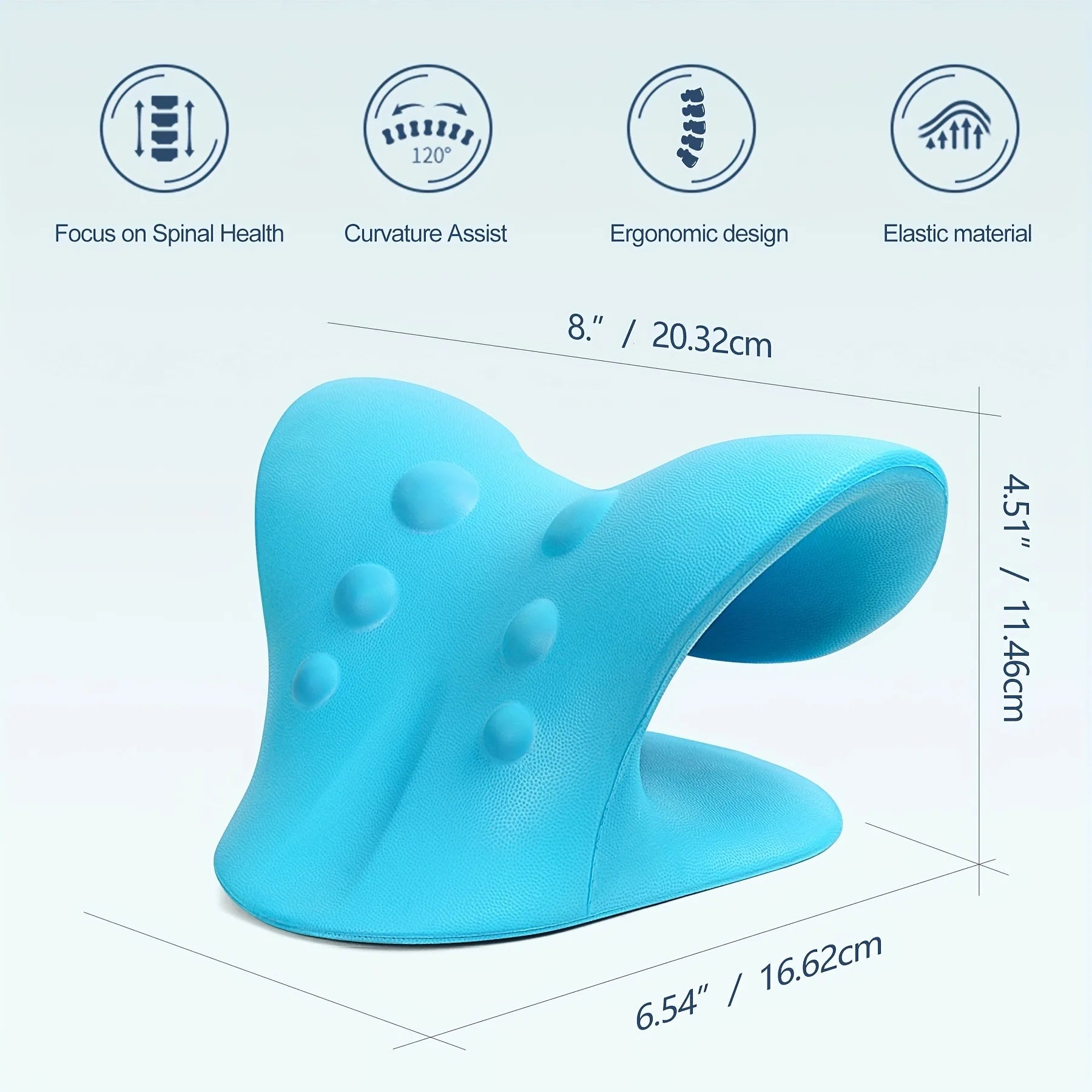 Eva Neck And Shoulder Relaxer, C-Shape Cervical Traction Device, Relax Spine Alignment, Chiropractic Pillow Stretcher Massager