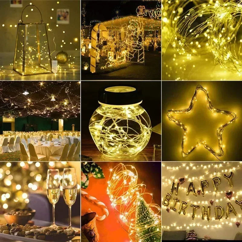 1 Set of Solar Light String OutdoOr Waterproof 8-mode Copper Wire, Fairy Tale Light, Christmas Light, Used for Outdoor Garden