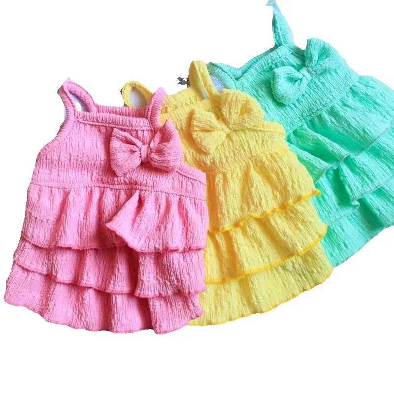 Puppy Summer Clothes Dog Fancy Dress for Small Breeds Dogs Pet Short Skirt Pomeranian One Piece Ropa Perro Costume Roupa Vestido