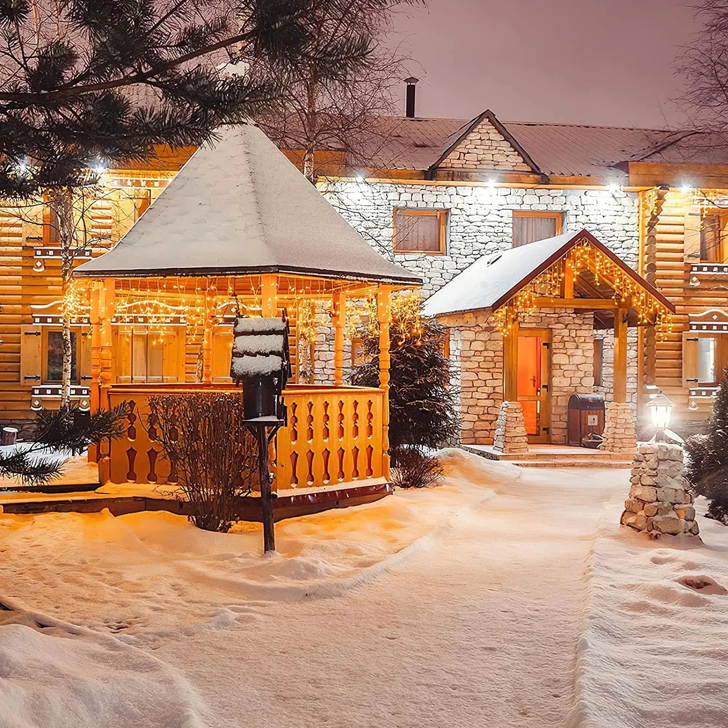 Christmas Decoration 2024/2025 icicle Led Curtain Lights for Outdoor Droop 0.4/0.5/0.6M Christmas Lights for home New Year 2025