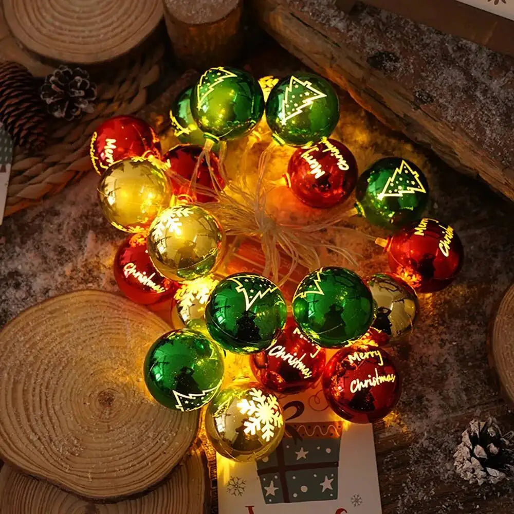 1.5M/3M Christmas Lights String,Christmas Balls Star Fairy Light Garland,Xmas Hanging Lamp,Christmas Home Decoration 2025