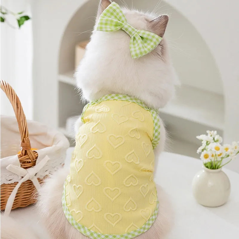 Puppy Summer Clothes Suspender Vest for Small Dogs 2025 Dog Clothing Chihuahua Dog Cooling Vest Love Relief Girls Dog T-Shirt