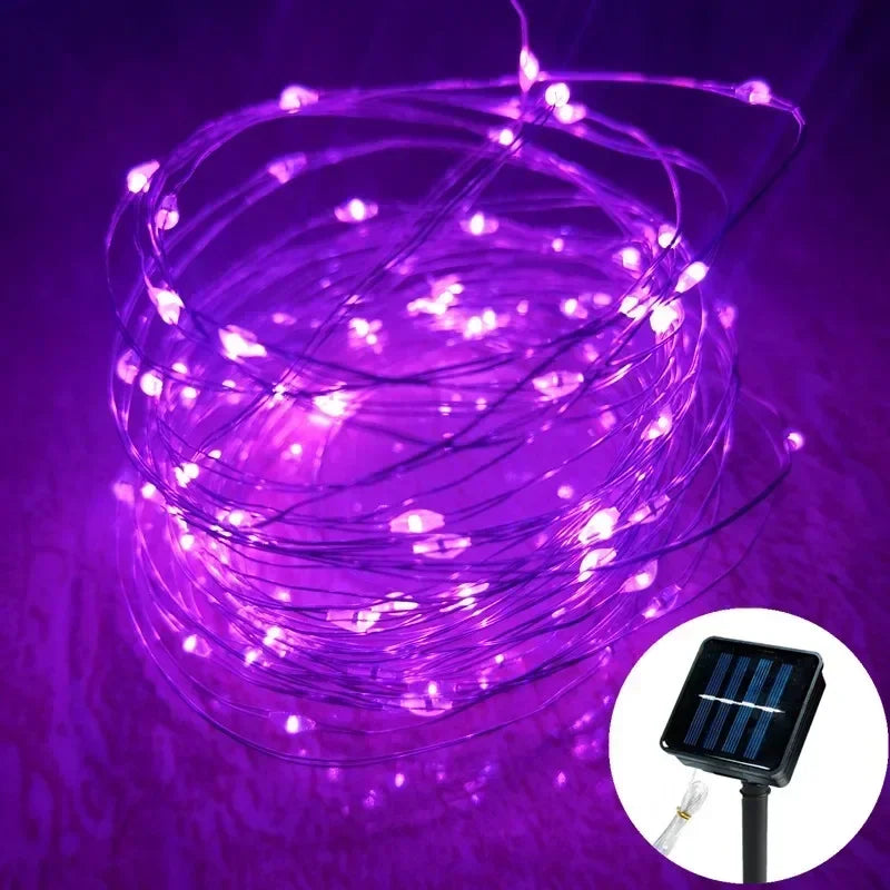 1 Set of Solar Light String OutdoOr Waterproof 8-mode Copper Wire, Fairy Tale Light, Christmas Light, Used for Outdoor Garden