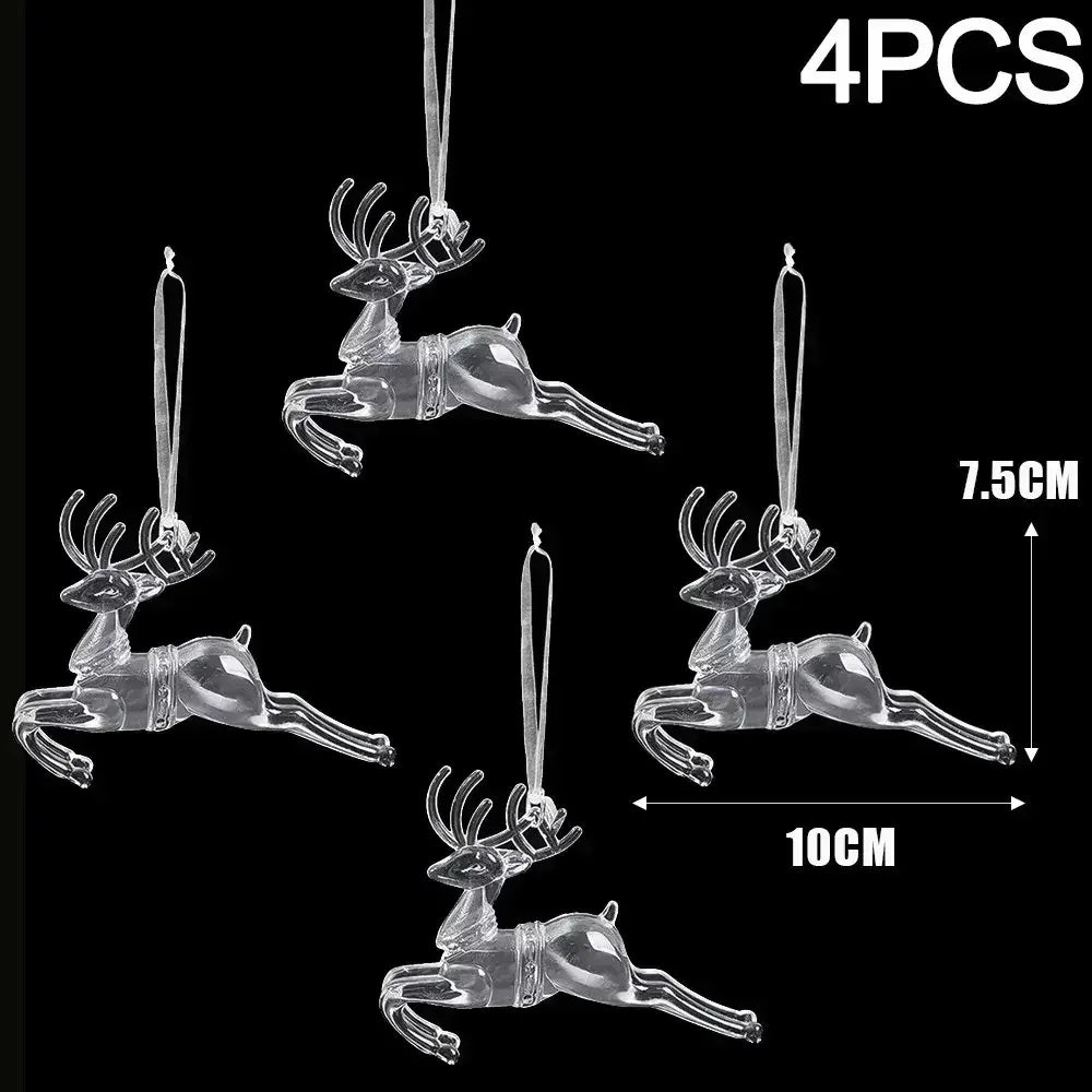 Christmas Acrylic Snowflake Clear Simulation Icicle Ornaments Xmas Tree Hanging Pendants DIY Winter New Year Party Decoration