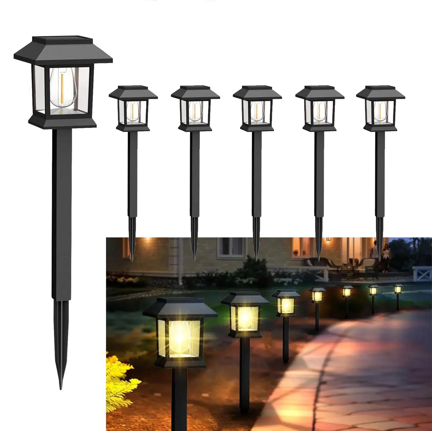 Outdoor Garden 1/2/6/12PCS Retro Solar Waterproof Signs for Courtyard Solar Lights Landscape Grassland Corridors