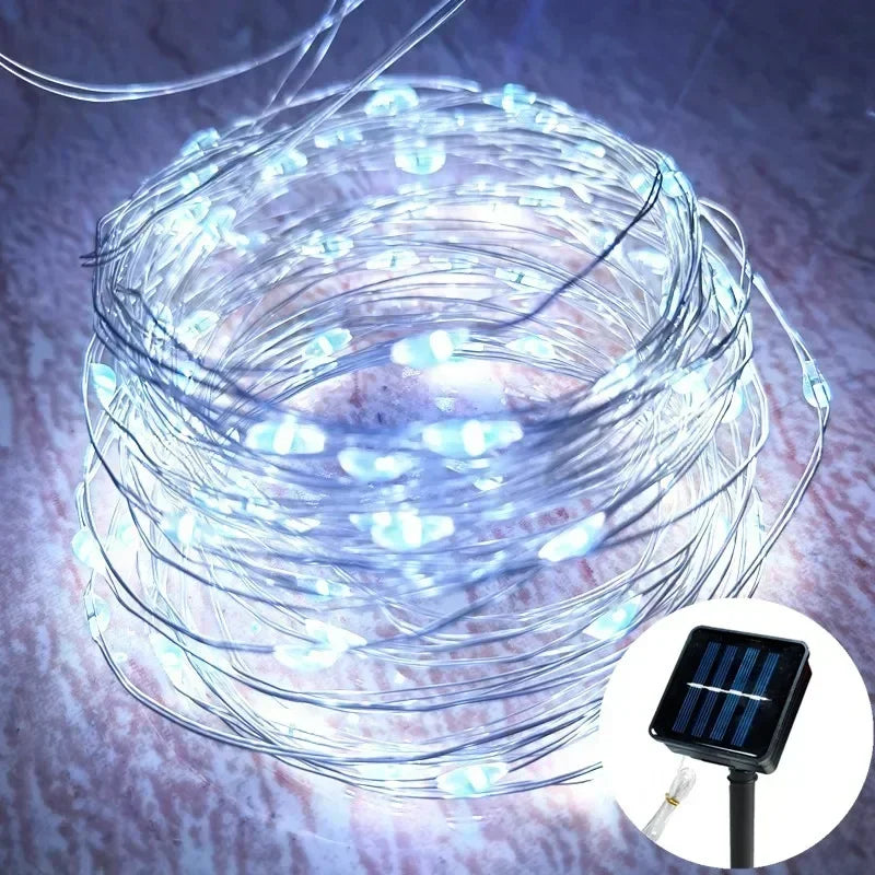 1 Set of Solar Light String OutdoOr Waterproof 8-mode Copper Wire, Fairy Tale Light, Christmas Light, Used for Outdoor Garden