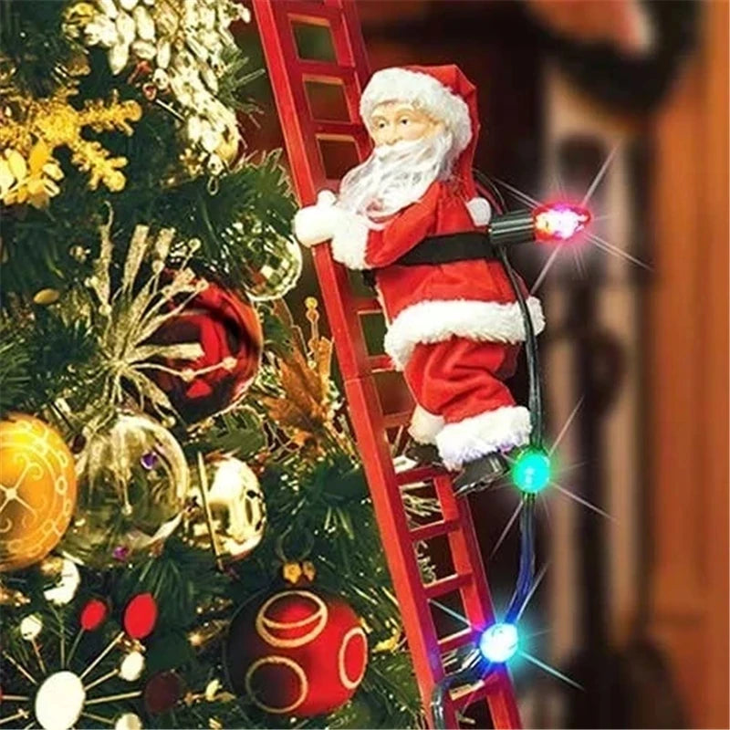 Funny Electric Santa Claus Climb Up and Down Climbing Santa With Light Music For Home Shop Xmas Wall Window Hanging Decor