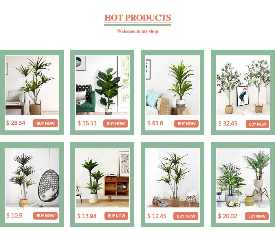 90-120cm Large Artificial Dracaena Plants Tropical Potted Tree Fake Plastic Palm Leaves Cycas Plant For Home Garden Indoor Decor