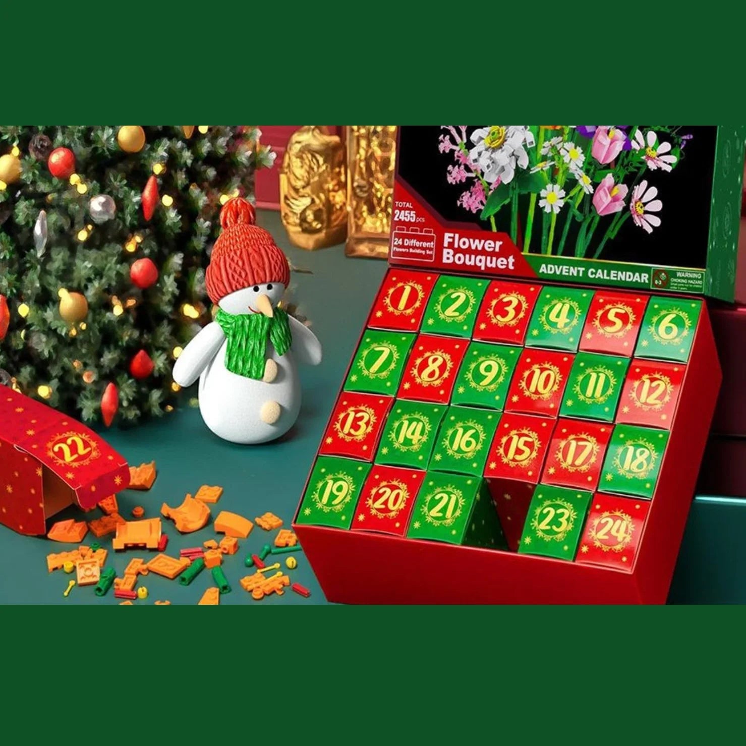 Bouquet Building Block Advent Calendar Christmas Count Down DIY Lego Advent Calendars for Adult Kids Gift Home Decoration2026
